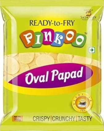 Pinkoo oval papad pack of 5 (5×200gm)