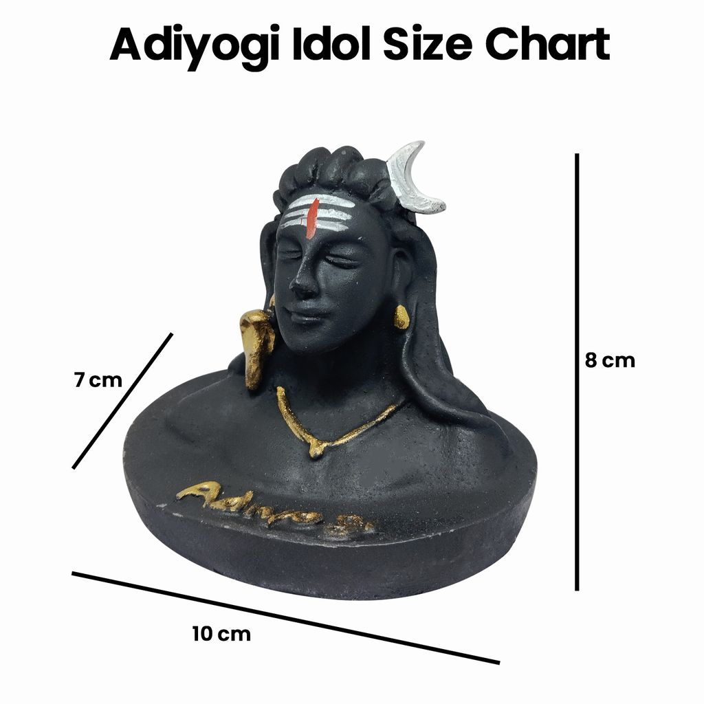 ZURU BUNCH Lord Adiyogi Mahadev Shiv Shankara Showpiece For Home Office And Gift Use, Adiyogi Idol for Car Dash Board, Mahadev Murti for Home and Office Decor Adiyogi Shiva Ji Showpiece (8cm)