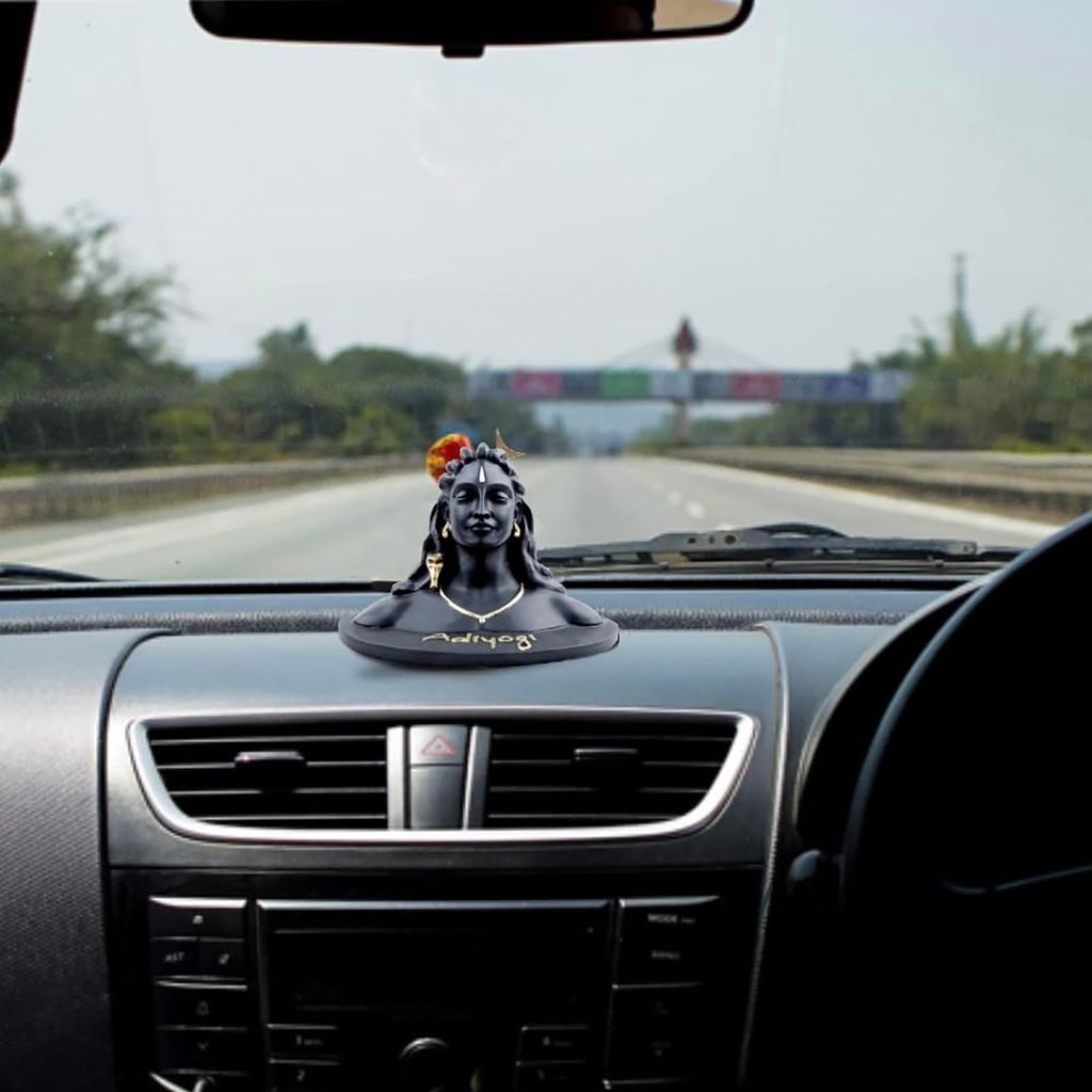 ZURU BUNCH Lord Adiyogi Mahadev Shiv Shankara Showpiece For Home Office And Gift Use, Adiyogi Idol for Car Dash Board, Mahadev Murti for Home and Office Decor Adiyogi Shiva Ji Showpiece (8cm)