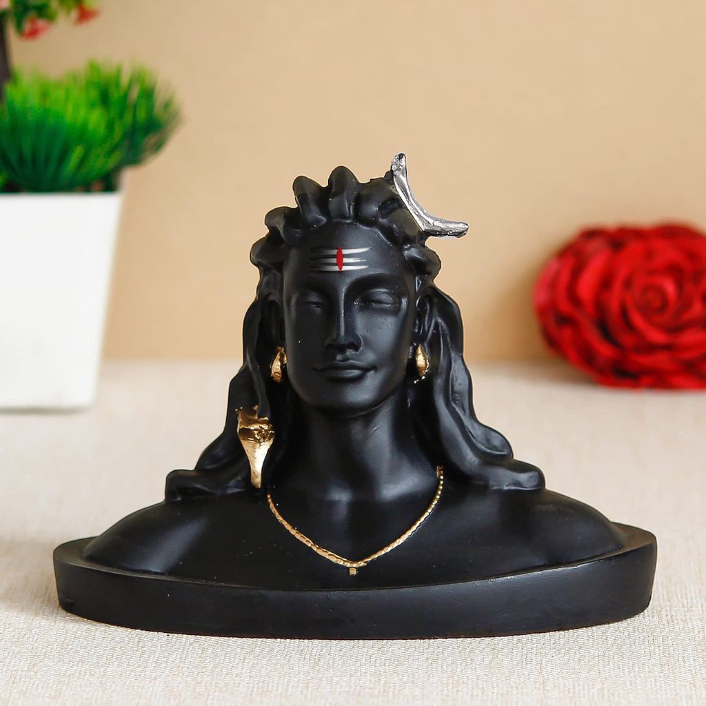 ZURU BUNCH Lord Adiyogi Mahadev Shiv Shankara Showpiece For Home Office And Gift Use, Adiyogi Idol for Car Dash Board, Mahadev Murti for Home and Office Decor Adiyogi Shiva Ji Showpiece (8cm)