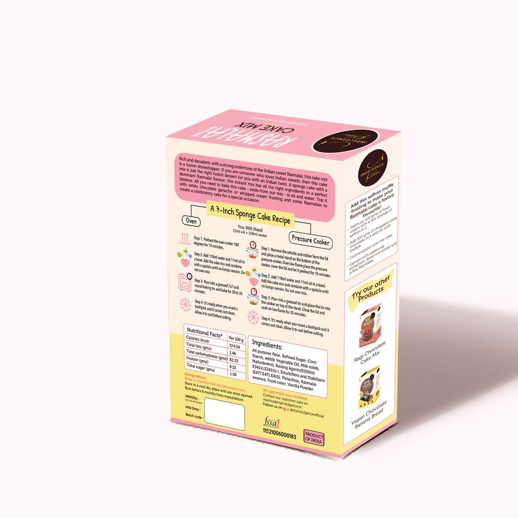 INDULGENCE Rasmalai Cake Mix 250 Gms