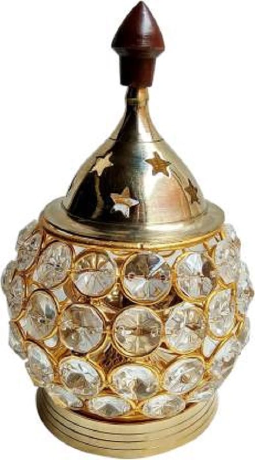 Dev Bhakti Crystal And Brass Matki Oil Diya