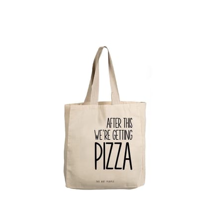 The Art People Pizza White Canvas Tote