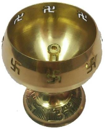 Brass Covered Jyoti Diya. Jyoti no 4 Height 12 Cm.