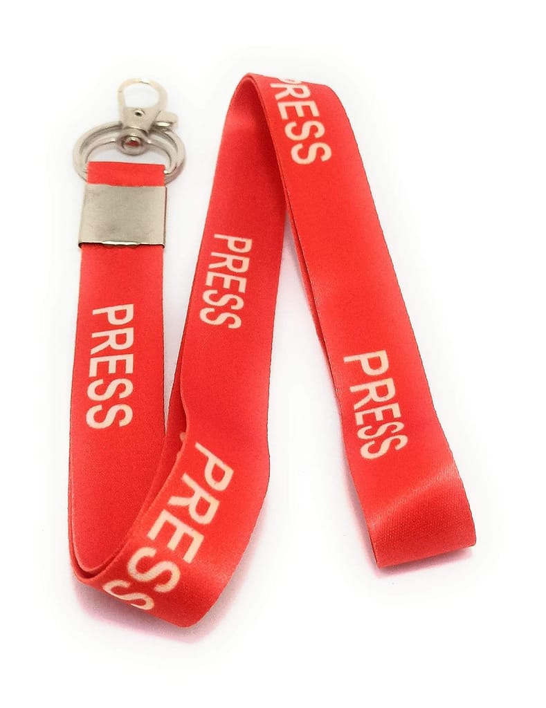 Lanyard/Press Ribbon with id Card Holder(Orange) 20 mm Unisex Solid Strap Press Printed Lanyard for id Card or id Badge or Office PVC Card