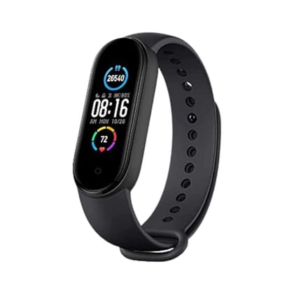 PunnkFunnk M5 Smart Band, Activity Tracker Fitness Band, Sleep Monitor, Step Tracking, Heart Rate Sensor, Kids Smartwatch for Men, Women - Black