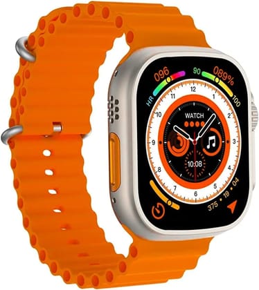 MELBON  Bluetooth Calling SmartWatch 1.83" Touch Display | Sports Tracking, Health Tracking, Find The Phone, Camera & Music Control Calling Watch (T800) (Orange)