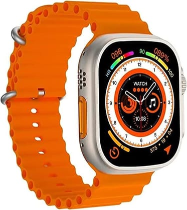 Melbon  T800 Ultra Biggest Display Smart Watch with Bt Calling Wireless Charge Fitness | Health Tracking, Sports Tracking, Camera & Music Control Smartwatch (Orange)