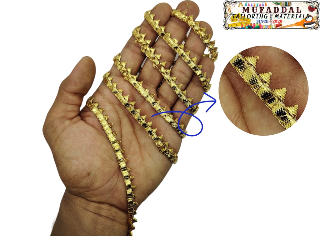 80M Samosa Gota Patti Lace|Triangle Gota Lace|Anmol Gota Patti Lace Border Material For Dupatta,Bridal Dresses Saree Lehengas Blouses (40M X 2 Rolls,Golden&Silver)