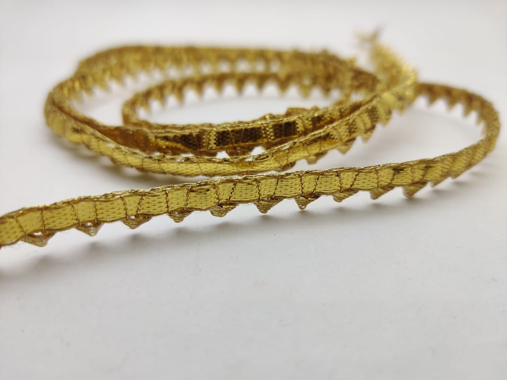 80M Samosa Gota Patti Lace|Triangle Gota Lace|Anmol Gota Patti Lace Border Material For Dupatta,Bridal Dresses Saree Lehengas Blouses (40M X 2 Rolls,Golden&Silver)