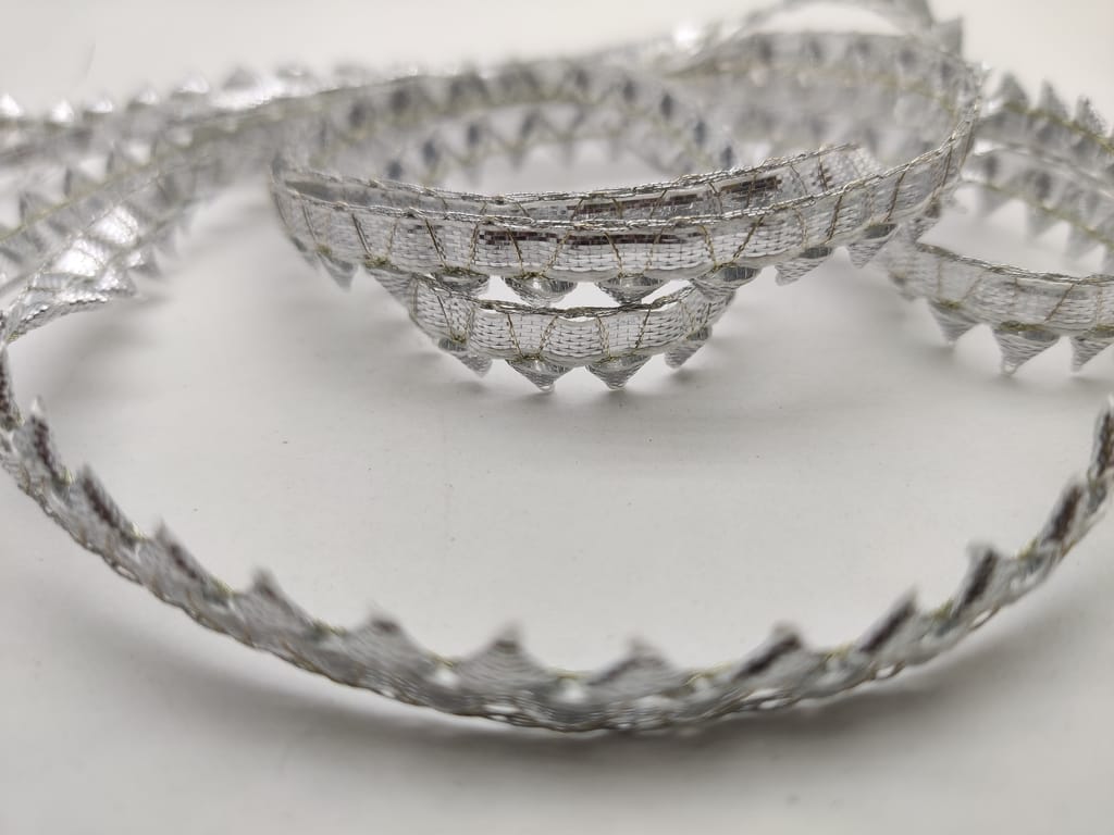 80M Samosa Gota Patti Lace|Triangle Gota Lace|Anmol Gota Patti Lace Border Material For Dupatta,Bridal Dresses Saree Lehengas Blouses (40M X 2 Rolls,Golden&Silver)