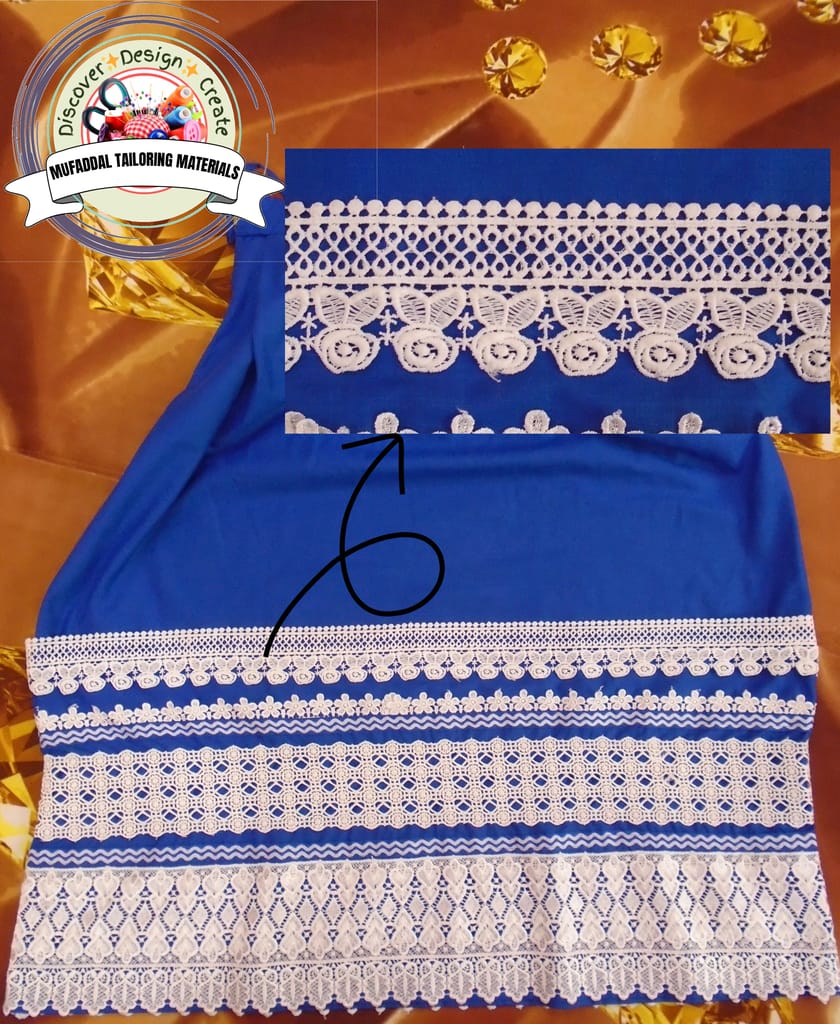 5M Pure Cotton White GPO Lace Border Material |Great Finishing - Perfect for Saree, Dupatta, Bridal, Sewing, Crafting, Dressmaking, Home Decor, DIY Projects- 6cm Width Rose Leaf bundi Pattern