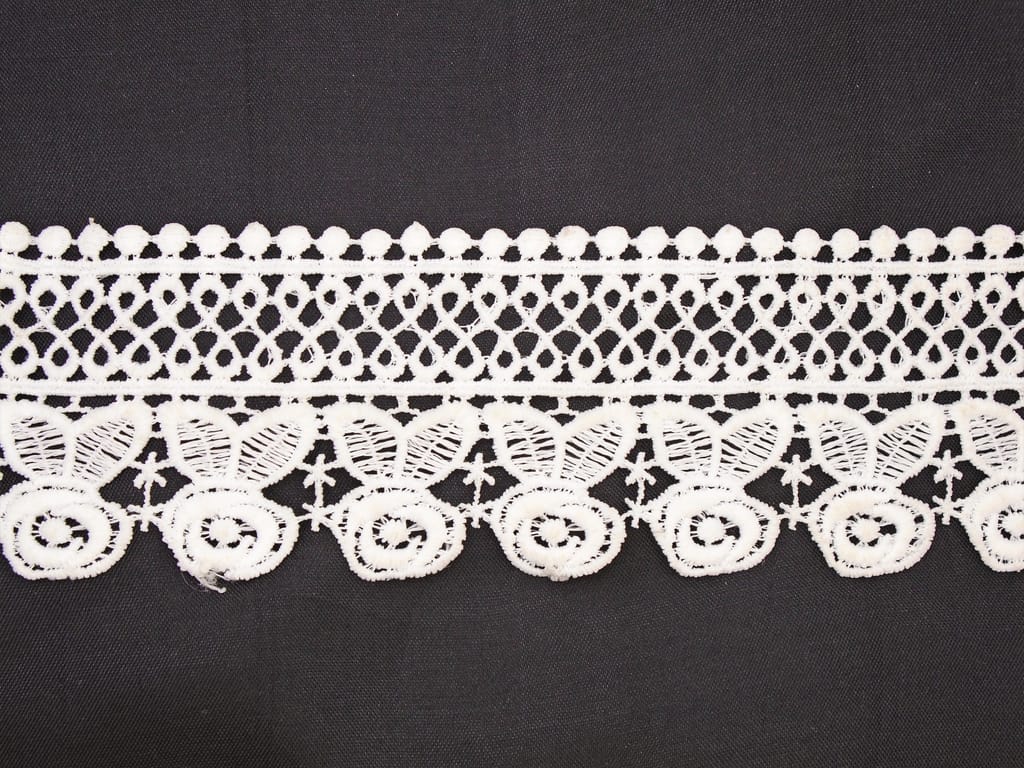 5M Pure Cotton White GPO Lace Border Material |Great Finishing - Perfect for Saree, Dupatta, Bridal, Sewing, Crafting, Dressmaking, Home Decor, DIY Projects- 6cm Width Rose Leaf bundi Pattern