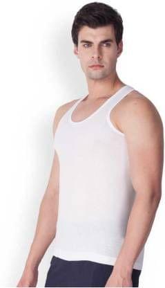 Rupa Frontline Premium Men Sleeveless White Cotton Vest Pack of 2 RN VEST