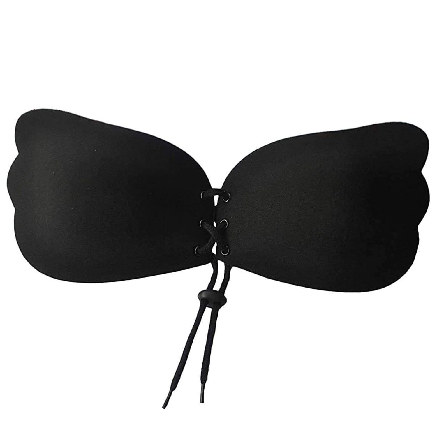 Yuneek Women's Silicone Adhesive Stick-on Push Up Strapless Invisible Backless  Bra
