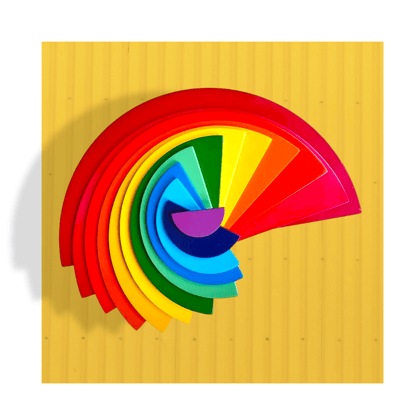 Large Rainbow Semi Circles - 12 pcs