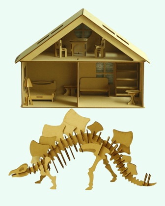DIY Stegosaurus Kit + DIY Miniature Doll House