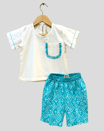 White top & Blue shorts Baby Set