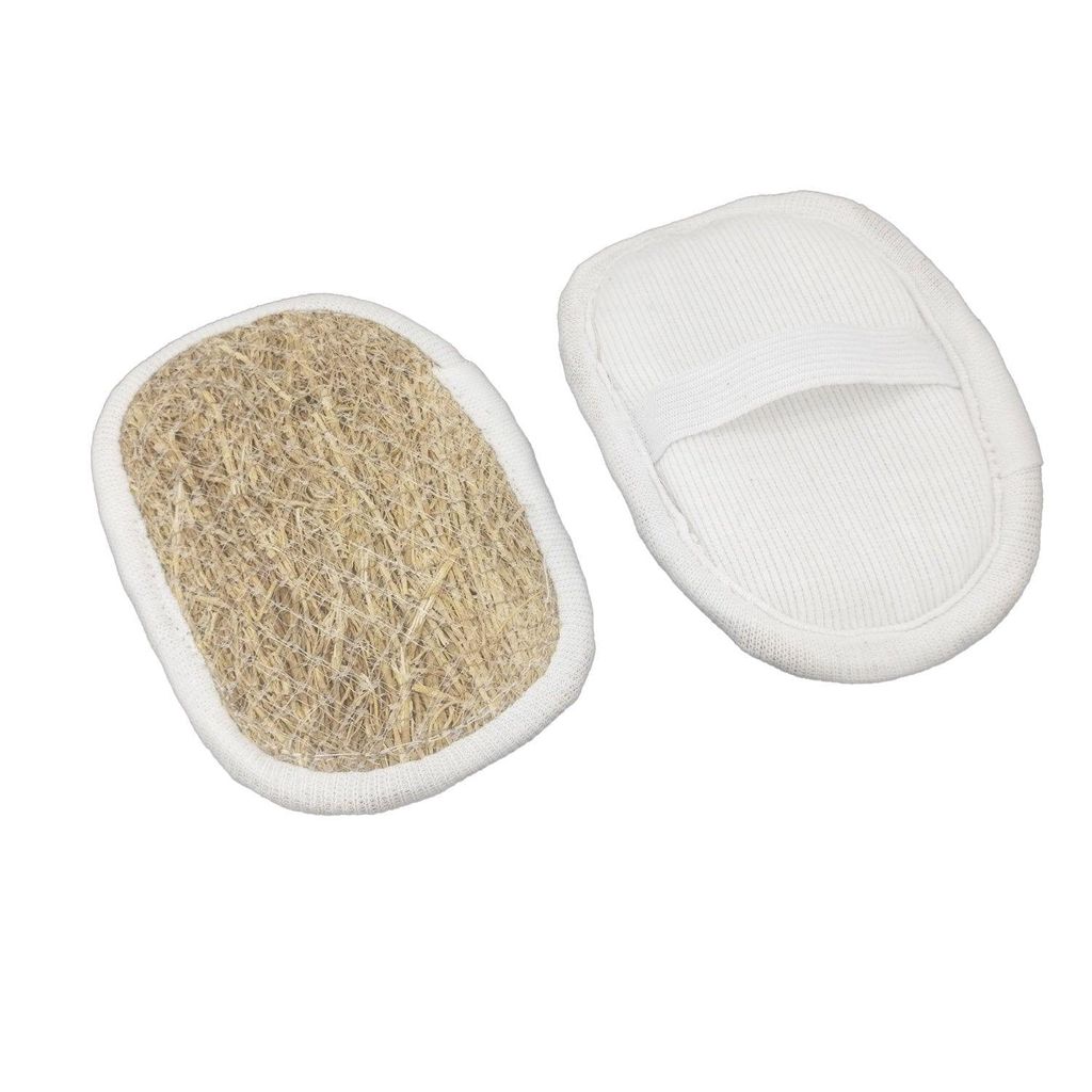 Natural Vetiver Bath Scrub With Cotton Hand Grip (Pack of 2) Fragrant Skin Friendly Khus Ramacham Chrysopogon Zizanioides 5x4x0.75 Inch - Body Care - Loofah and Other Tools | Buy online on ZillyBuy