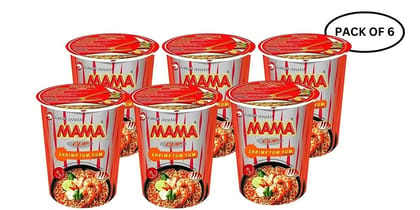 Mama Oriental Instant Cup Noodles Shrimp Creamy Tom Yum Flavour 70g (Pack of 6) FromThailand