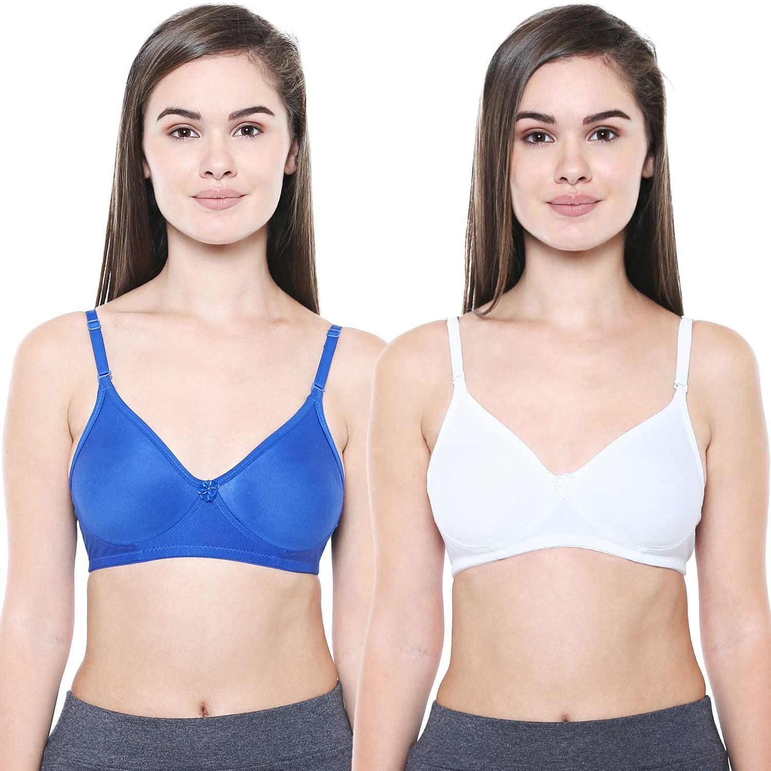 BODYCARE Pack of 2 Seamless Cup Bra in Royal Blue-White Color - E5554RBLW