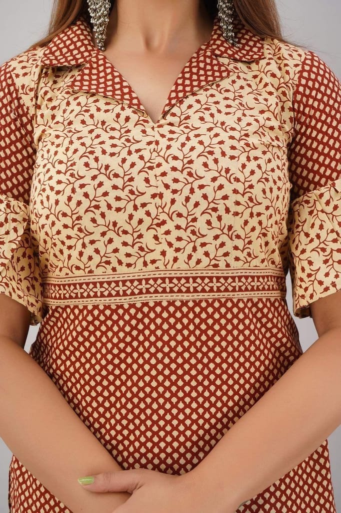 JAIPURETHNICWEAVES Women's Cotton Cambric Buti Printed Straight Kurta Pants & Dupatta Set