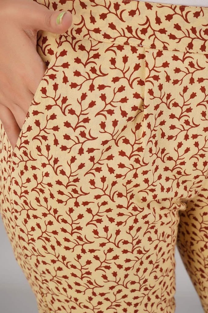 JAIPURETHNICWEAVES Women's Cotton Cambric Buti Printed Straight Kurta Pants & Dupatta Set