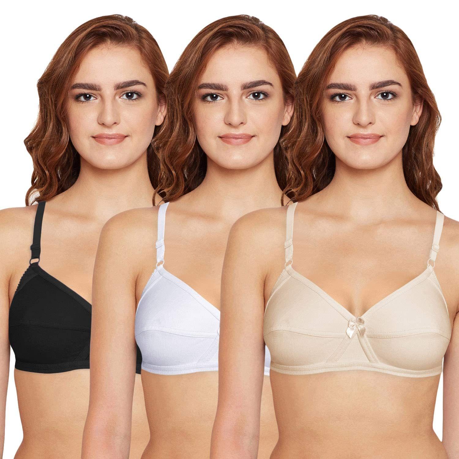 BODYCARE Full Coverage, Non Padded Bra in Solid Color in Pack of 3-6824