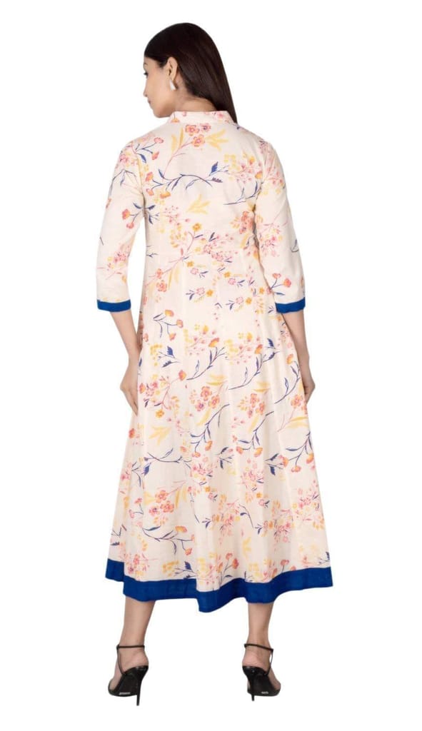 JAIPURETHNICWEAVES Women's Cotton Cambric Printed Anarkali Kurta