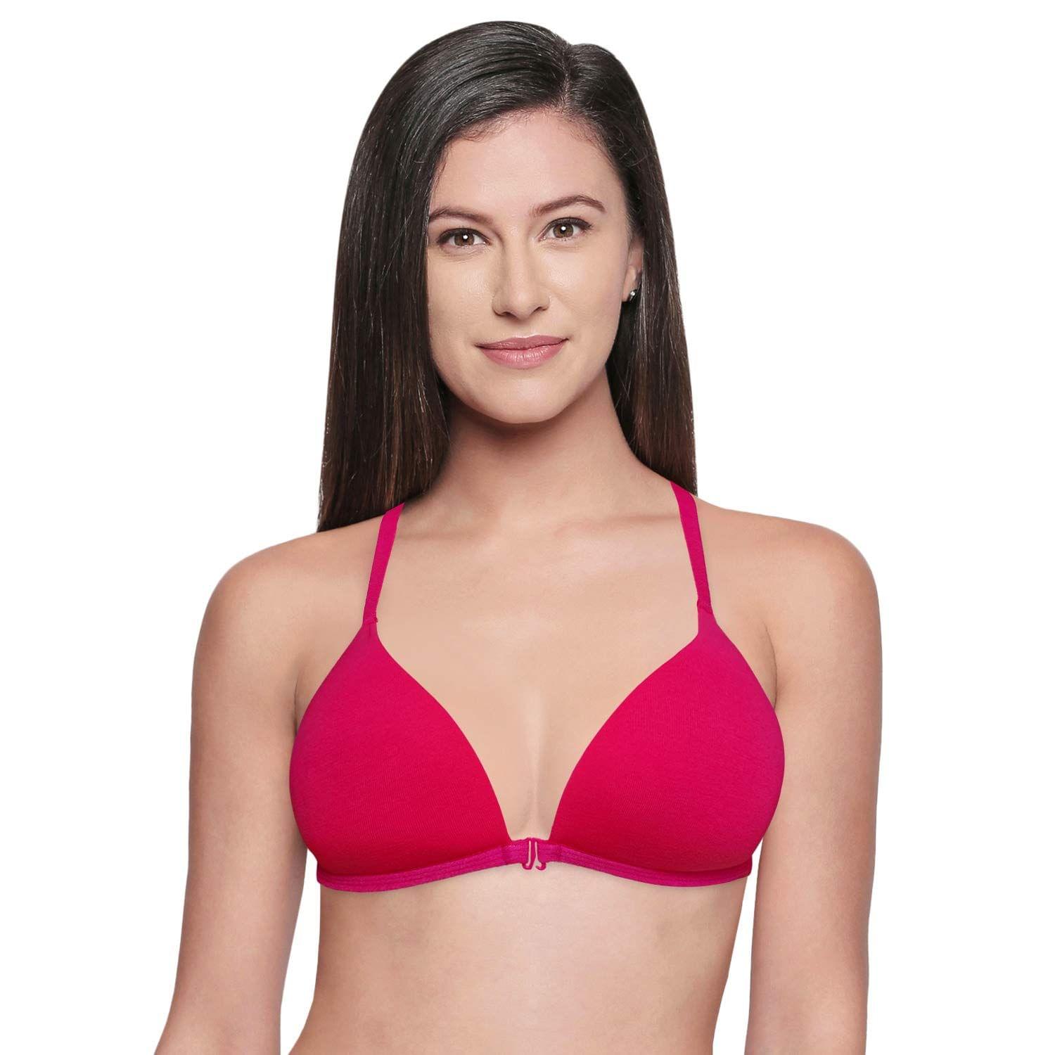 BODYCARE Low Coverage, Front Open, Seamless Padded Solid Color Bra in Pack  of 1-6571