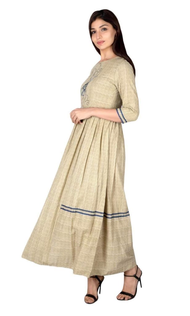 JAIPURETHNICWEAVES Women's Cotton Cambric Embroidered Anarkali Kurta