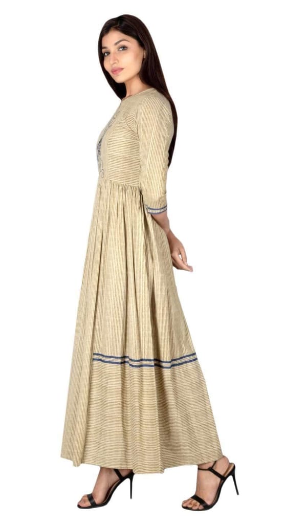 JAIPURETHNICWEAVES Women's Cotton Cambric Embroidered Anarkali Kurta