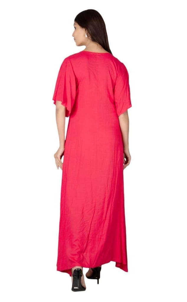 JAIPURETHNICWEAVES Women's Rayon Slub Embroidered Anarkali Kurta