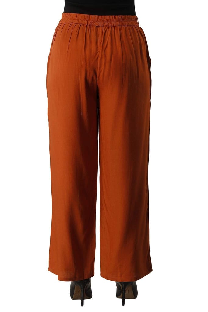 JAIPURETHNICWEAVESWomen's Rayon Solid Straight Palazzo Pant