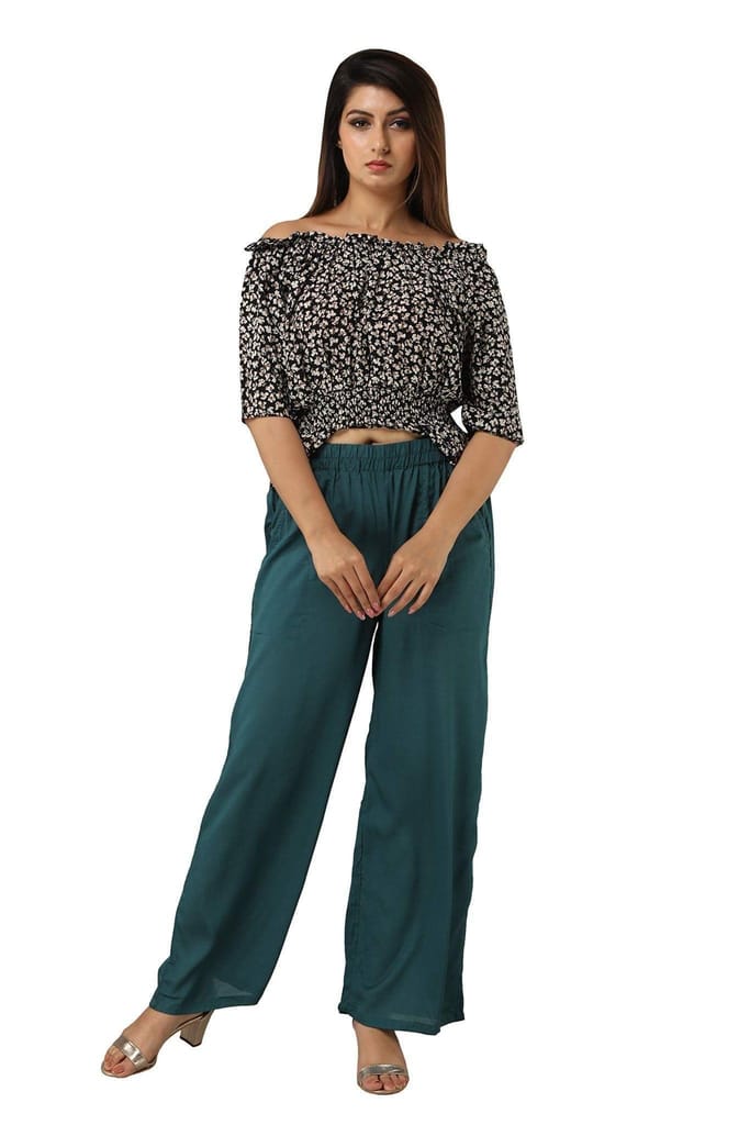 JAIPURETHNICWEAVESWomen's Rayon Solid Straight Palazzo Pant