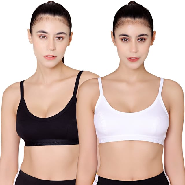 BODYCARE Women's Cotton; Spandex Non Padded Non-Wired Sports Bra