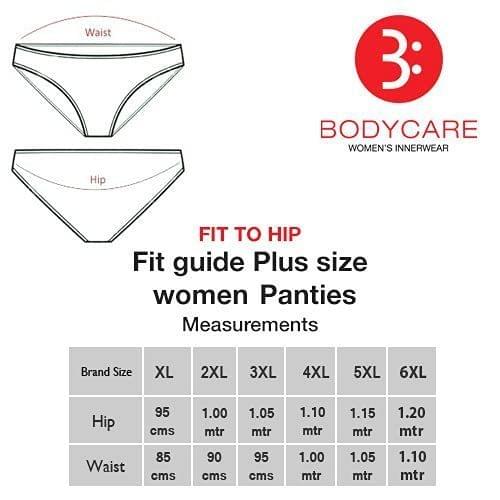 BODYCARE Women's Premium Cotton Plus Size Brief Underwear Full Coverage  Panties-Pack of 3