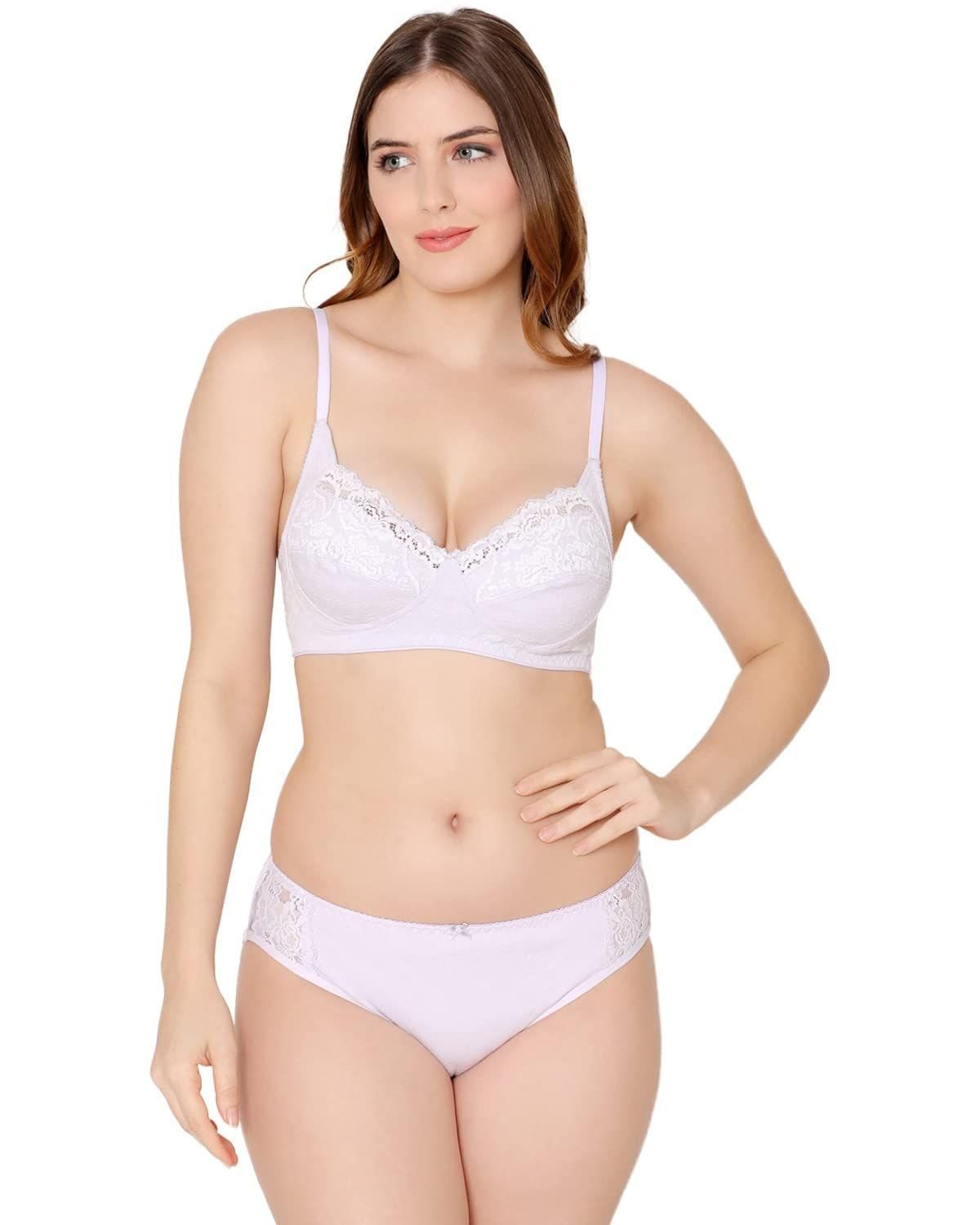 BODYCARE Women Combed Cotton Embroidered Bra & Panty set-6439