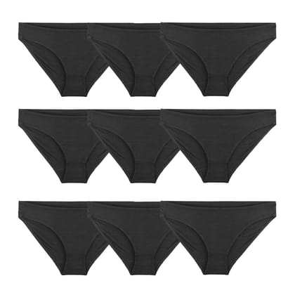 BODYCARE Womens Full Coverage & Low Waist Antimicrobial Solid Hipster Style  Underwear (Pack of 1) Black