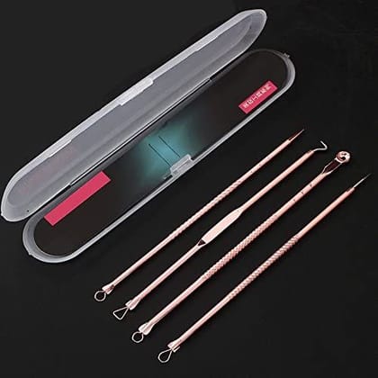 Elecsera Stainless Steel Blackhead Pimple Extractor/Remover Tool (4.72-inch) (Pack of 4)