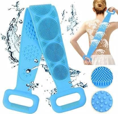 Elecsera Silicone Massager Bath Dual Side Back Scrubber Belt Body Bath Brush ()
