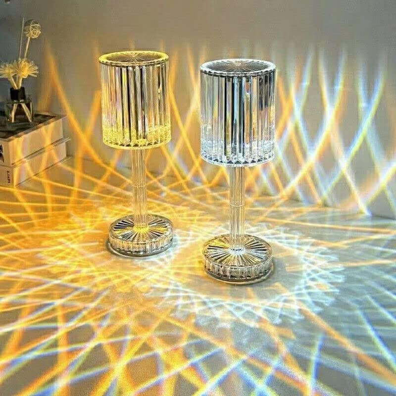Elecsera Crystal Lamp for Bedroom, RGB Lights Lamp Home Decor, Night Lamp Table Lamp (25 cm, Multicolor)