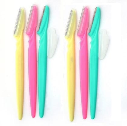 Elecsera Facial, Eyebrow or Face Hair Removal Razor 6 Pcs Set (Pack of 6)