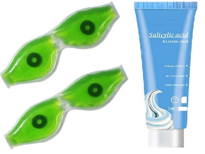 Elecsera Ice Cream Mask Acne Moisturizing Smear Mask Blackheads Remover Mask Cleansing & Shrinking Pores with Aloe Vera Eye Mask (3 Items in the set)