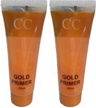 Elecsera Gold Waterproof Primer Make Up Base Pack of 2 Primer - 80 ml (Gold)