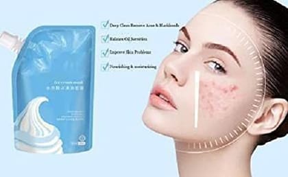 Elecsera Ice Cream Mask Acne Moisturizing Smear Mask Blackheads Remover Mask Cleansing & Shrinking Pores (500 ml)