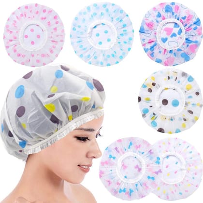 Elecsera Reusable Elastic Water Proof Shower Cap Pack of 4