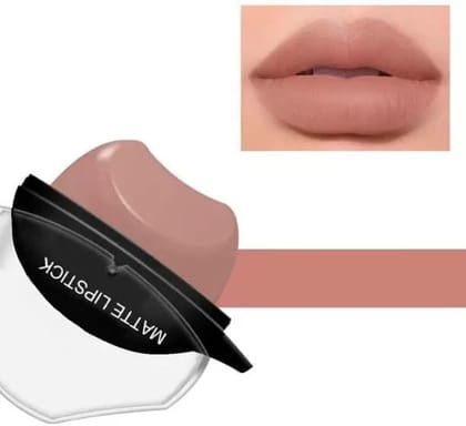 Elecsera Lip Shape Lipstick Long Lasting Waterproof Non-Stick Cup Matte Lipstick (Nude, 10 g)