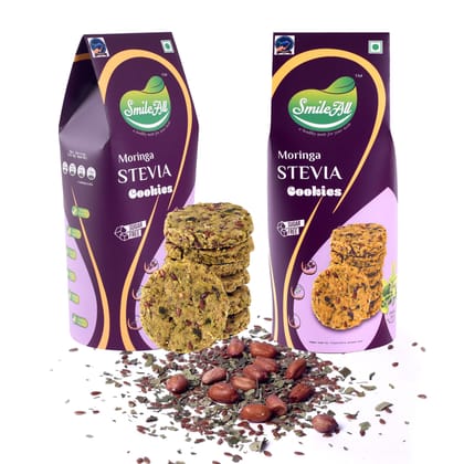 Smile All Moringa Stevia Cookies | Minerals and Vitamins Rich Superfoods Diet | Value Pack