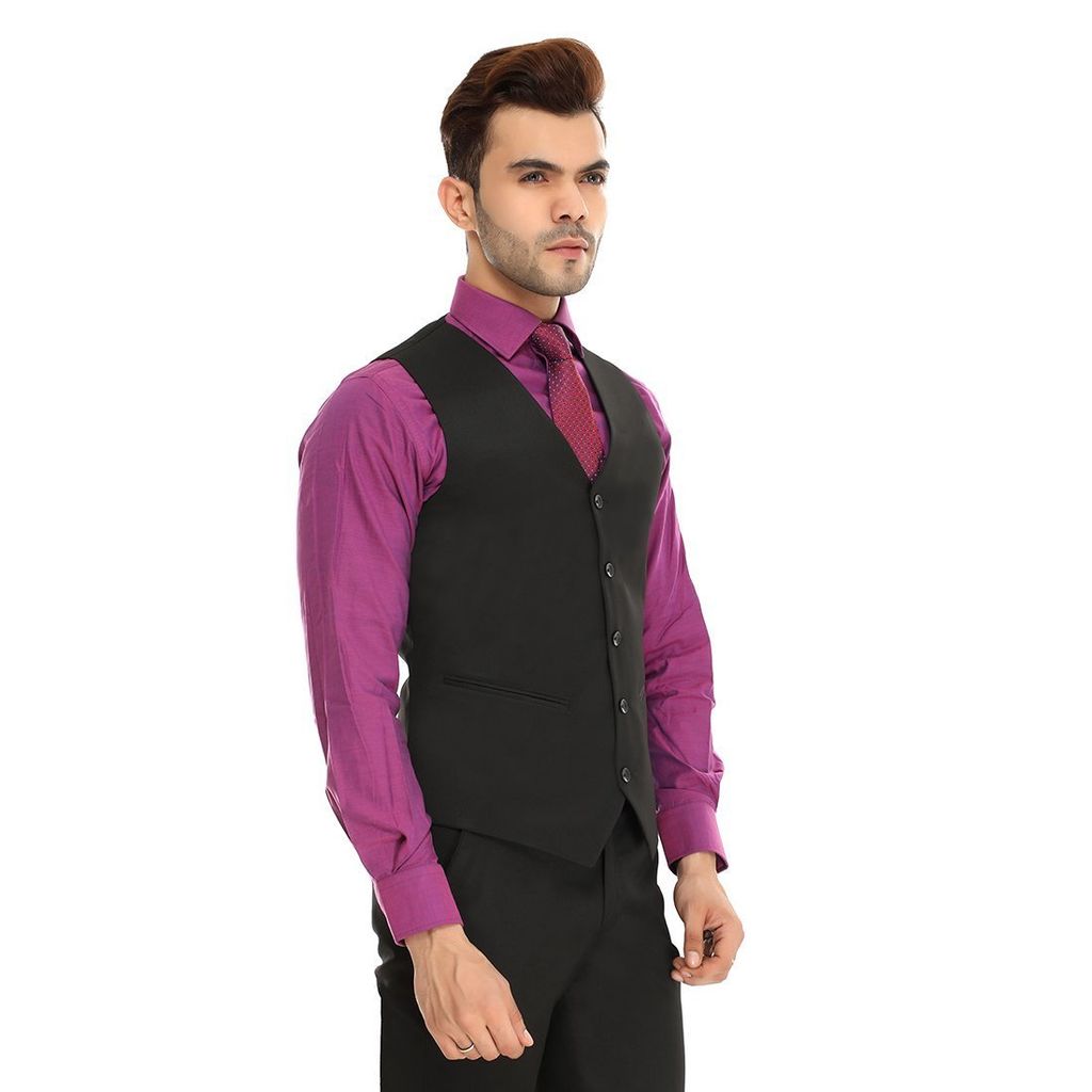 BELARIO Men's V Five Button Slim Fit Formal/Party Waist Coat